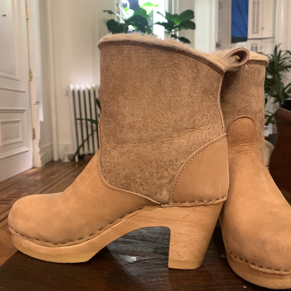 No 6 Shearling Clog Boots (natural color)